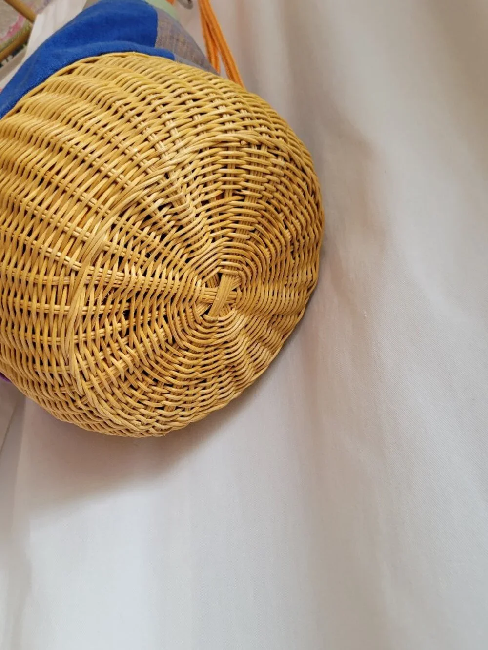 Liz Claiborne Linen and Rattan Beach Bag